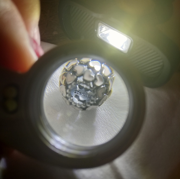 Pandora pink enamel 14k gold charm - Picture 7 of 8